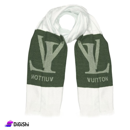 عرض شال مصوف نسائي LOUIS VUITTON - أبيض وزيتي