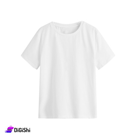 Al Samah Boy's Cotton Half Sleeve Round Neck Undershirt - White