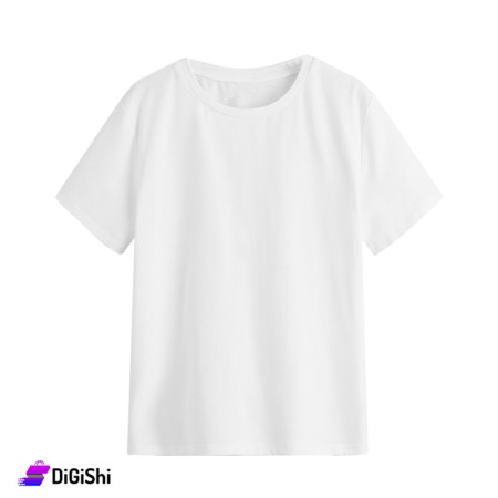 Al Samah Boy's Cotton Half Sleeve Round Neck Undershirt From 9 To 14 Years- White