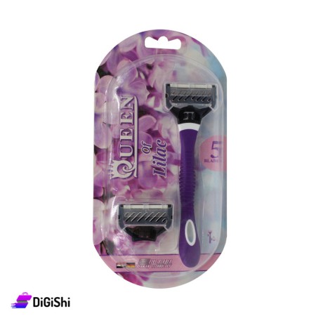 QUEEN of Lilac Women's Handed Razor & 2 Swivel Shaving Heads
