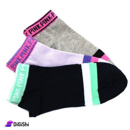 Al Samah Set Of Women PINK Socks - 3 Pairs Group 2