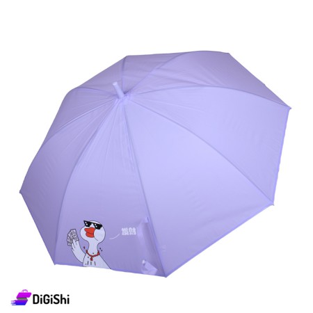 Duck Print Trapaulin Rain Umbrella - Purple