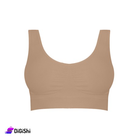 Al Samah Double Padded Sport Bra - Camel