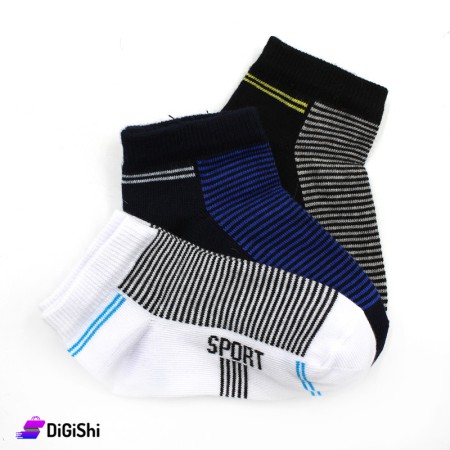 Al Samah Set Of Kids Sport Socks - 3 Pairs For Six Years Old