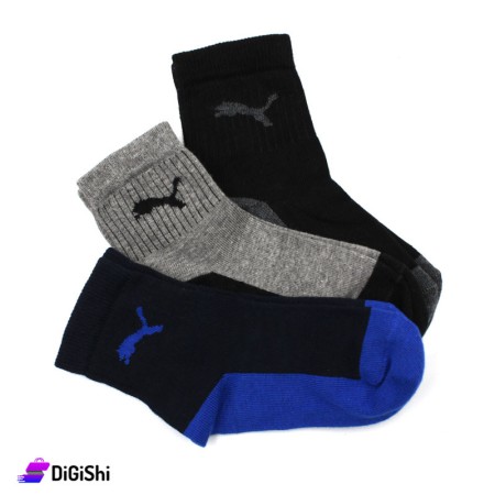 Al Samah Set Of Kids PUMA Socks - 3 Pairs For Six Years Old Group 2