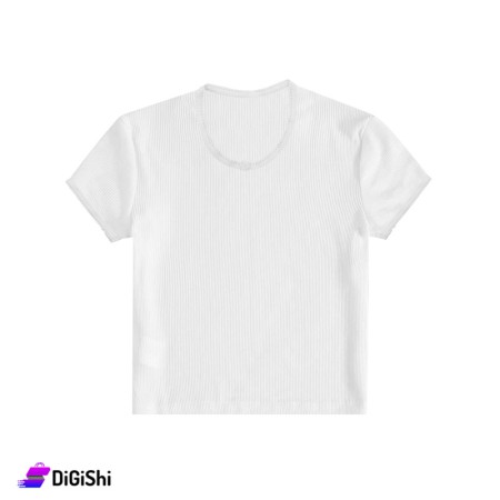 Al Samah Girls Half Sleeve Round Neck Rib Undershirt From 9 To 14 Years