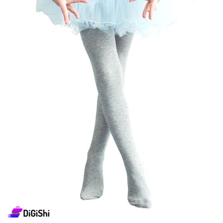 Al Samah Girls Cotton Tights For 8 Years Old - Gray