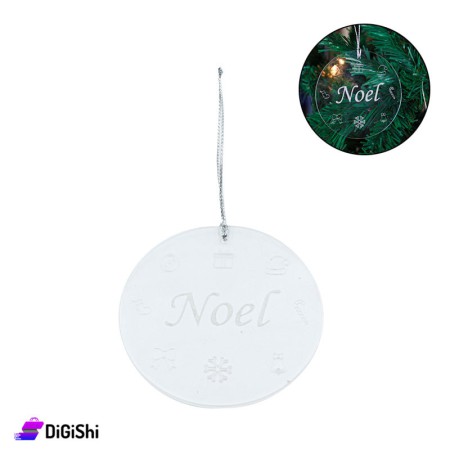 Noel With Christmasy Items Round Plexi Christmas Ornament