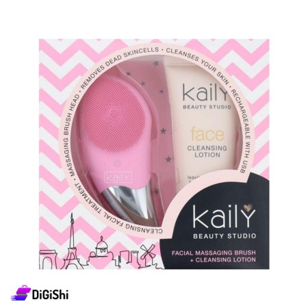 Kaily Beauty Studio Wireless Facial Massaging Brush and Cleansing Lotion Set