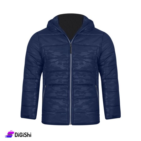 STARTER Men's Waterproof Jacket With A Cap - Dark Blue