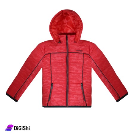 STARTER Children's Waterproof Jacket With A Cap - Red