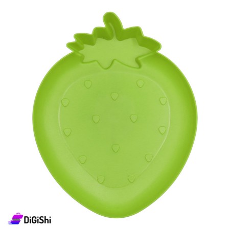 Plastic Dish with Strawberry Shape - Green