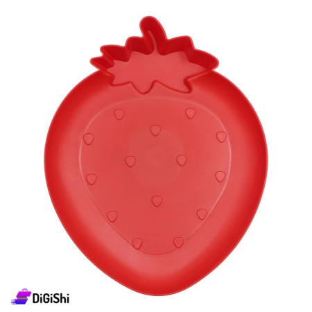 Plastic Dish with Strawberry Shape - Red