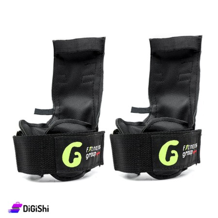 Fitness Group Syria 2001 Pair of Leather Bodybuilding Gloves - Black
