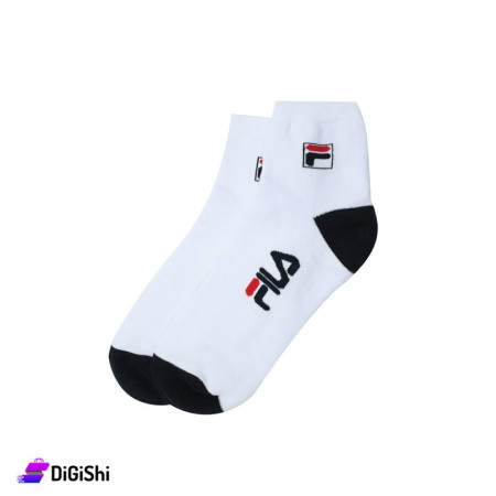 ZOX FILA Pair Of Cotton Towelie  Men Medium Socks - White