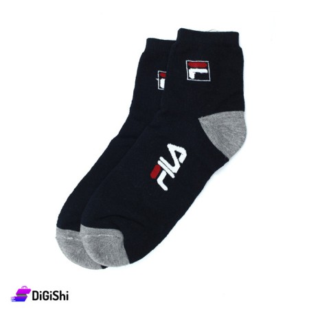 ZOX FILA Pair Of Cotton Towelie Men Medium Socks - Dark Blue