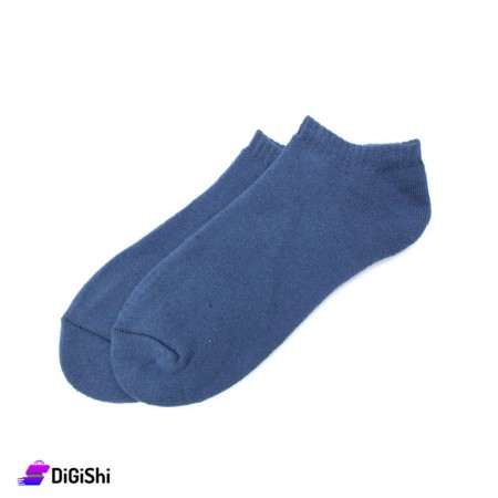 ZOX Pair Of Cotton Towelie Women Short Socks - Dark Blue