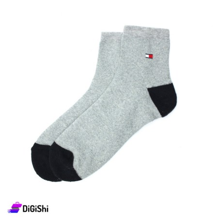 ZOX Pair Of Cotton Towelie Men Medium Socks - Gray