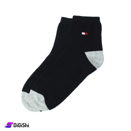 ZOX Pair Of Cotton Towelie Men Medium Socks - Black