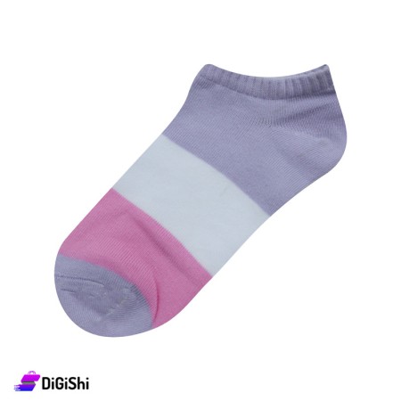 ZOX Pair Of Cotton Short Hidden Women's Socks - Gray & Pink