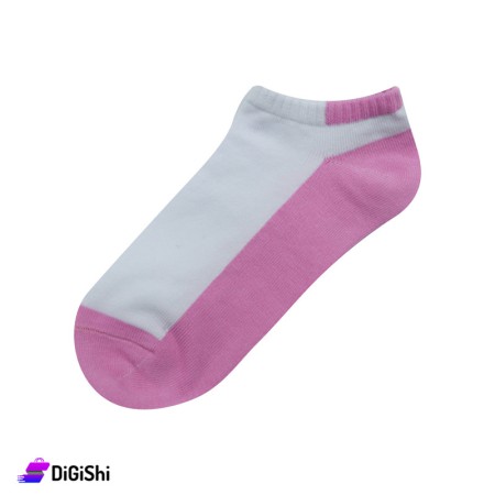 ZOX Pair Of Cotton Short Hidden Women's Socks - White And Pink
