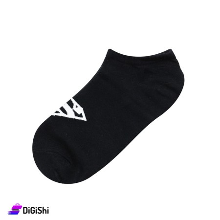 ZOX Pair Of Cotton Short Men's Socks - Black SuperMan Print