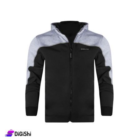 STARTER Men's Fleece Jacket - Black & Gray