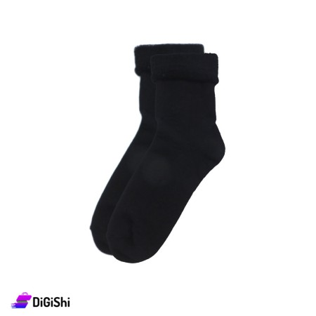 Al Samah Towelie Women Plain Socks - Black