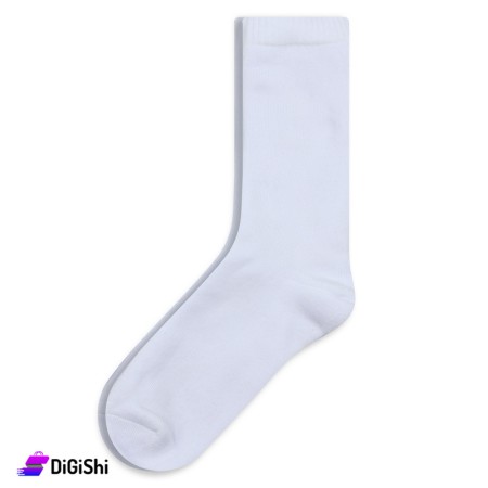 جوارب قطن بشكير نسائية طويلة ZOX - أبيض