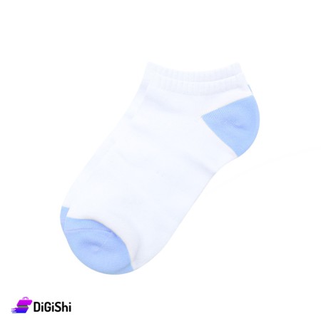 ZOX Pair Of Cotton Short Women's Socks - White & Blue