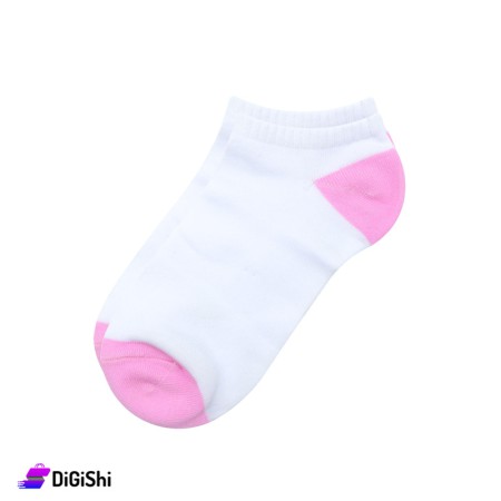 ZOX Pair Of Cotton Short Women's Socks - White & Pink