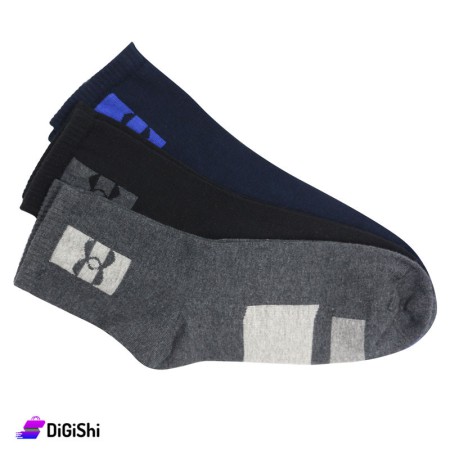 Al Samah Cotton Men Chanel Long Socks Set - 3 Pairs Group 2