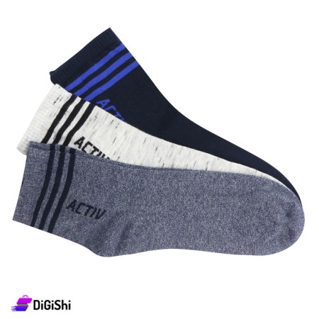Al Samah Cotton Men ACTIV Long Socks Set - 3 Pairs Group 4
