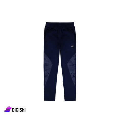 STARTER Men's Cotton & Polyester Pants With white stripes decoration - Dark Blue