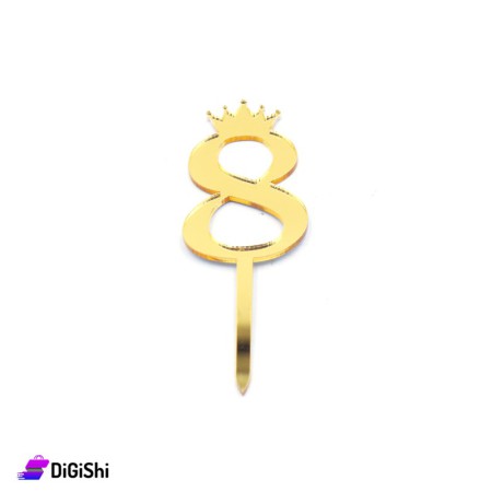زينة كيك عيد ميلاد بليكسي لعمر 8 - ذهبي