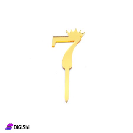 Birthday Cake Decoration Age 7 - Gold