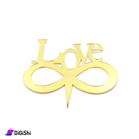 زينة عيد الحب بليكسي شكل Love مع لانهاية - ذهبي