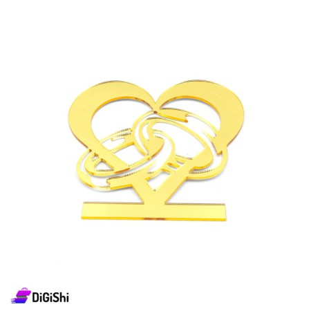 زينة عيد الحب بليكسي شكل قلب - ذهبي
