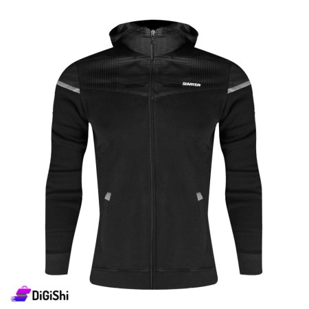 STARTER Men's Cotton & Polyester Jacket With white decoration - Black