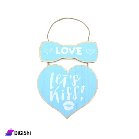 تعليقة حائط خشب شكل قلب - LET'S KISS