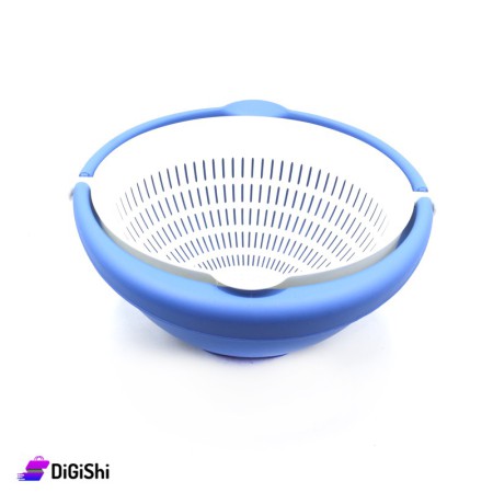 Plastic Strainer with Bowl - Blue