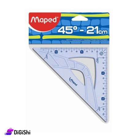مثلث هندسي بلاستيك 45° - أزرق شفاف Maped