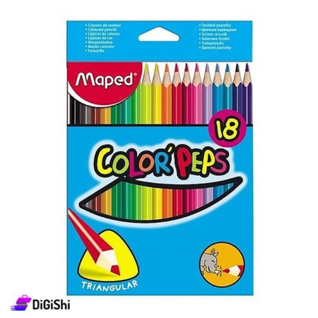 Maped Long Wooden Color Box - 18 Colors