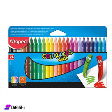 علبة ألوان شمعية كربون 24 لون Maped