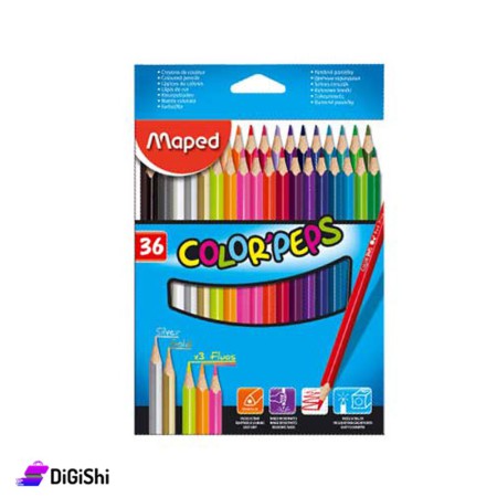 Maped Long Wooden Color Box - 36 Colors