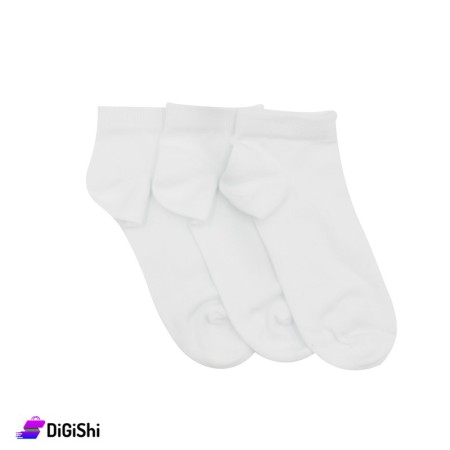 Al Samah Set Of Girl's Short Socks - White