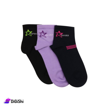 Al Samah Set Of Medium Girl's Socks Group 1 - 3 Pairs