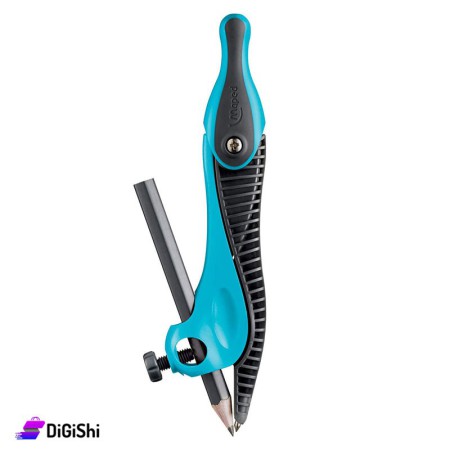 Maped Striped Compass with Pencil - Blue