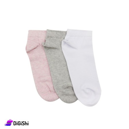 Al Samah Set Of Women Cotton Short Socks - 3 Pairs