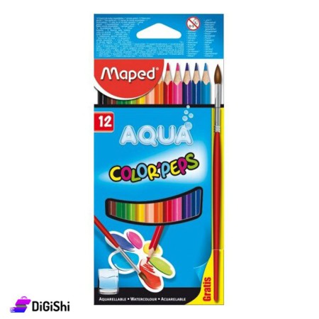 Maped Water Color Pencil with Brush 12 Colors